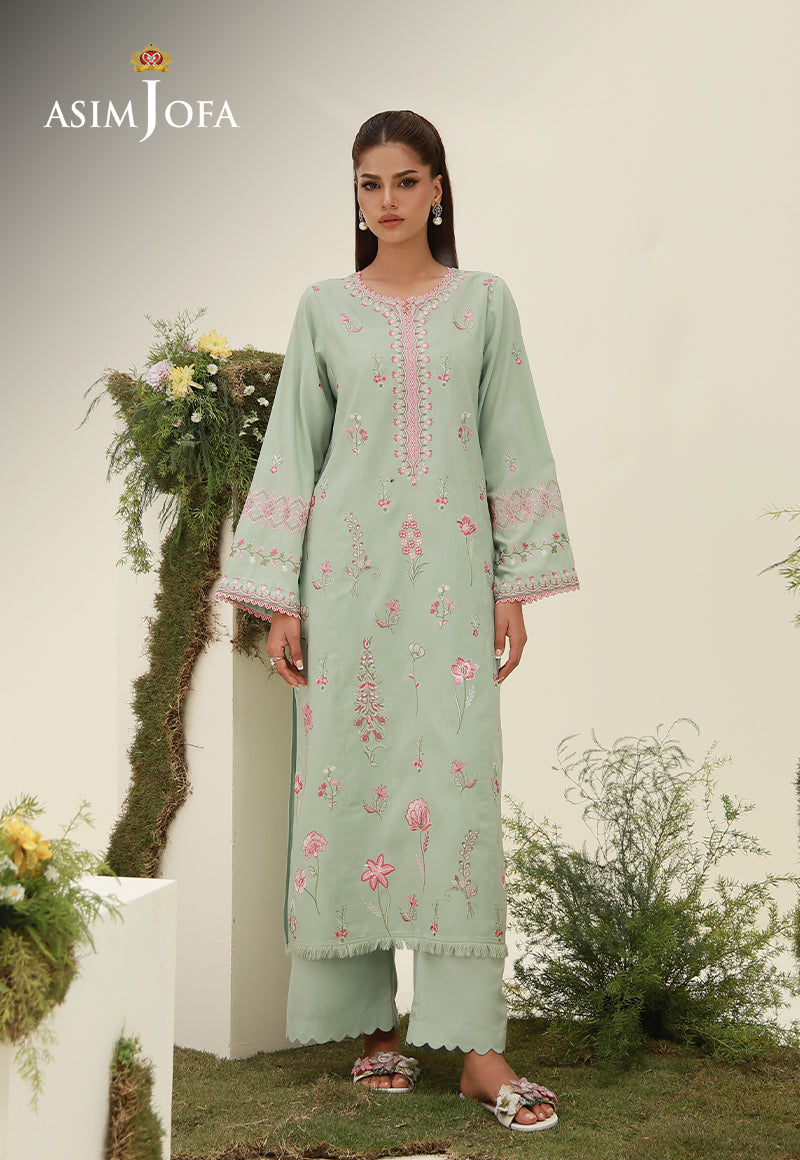 AJPB-239 Embroidered Raw Silk Stitched 2pcs