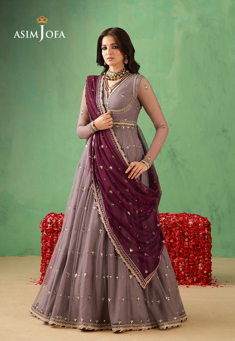 AJULFH-02 Embroidered Net Unstitched 2 Pcs
