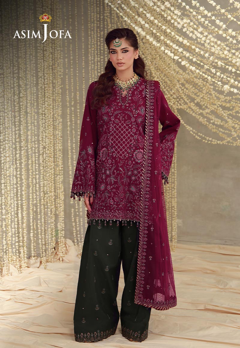 AJULFE-05 Embroidered Raw Silk Unstitched 3 Pcs