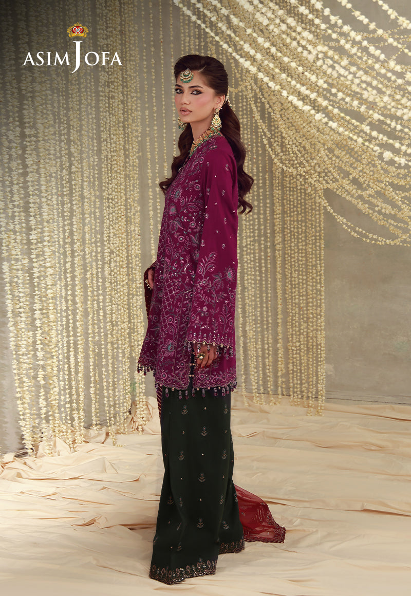 AJULFE-05 Embroidered Raw Silk Unstitched 3 Pcs