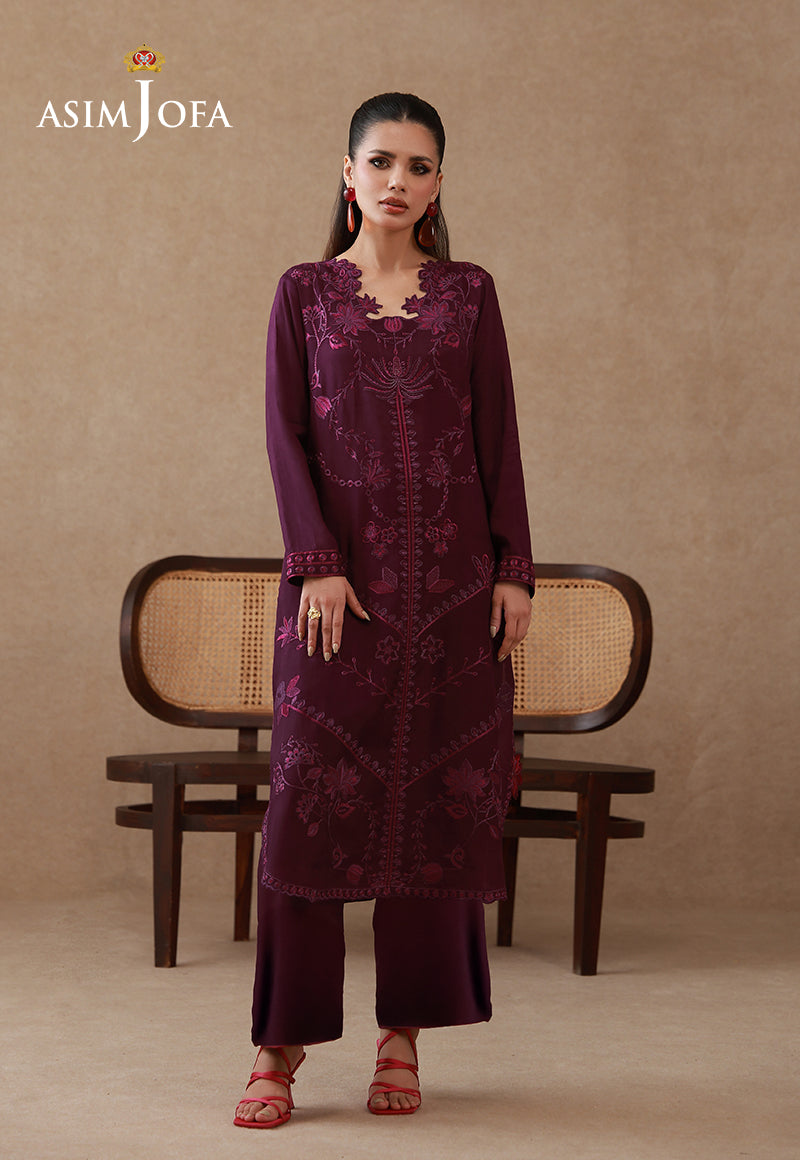AJPB-326 Embroidered Cotton Silk Stitched 2pcs