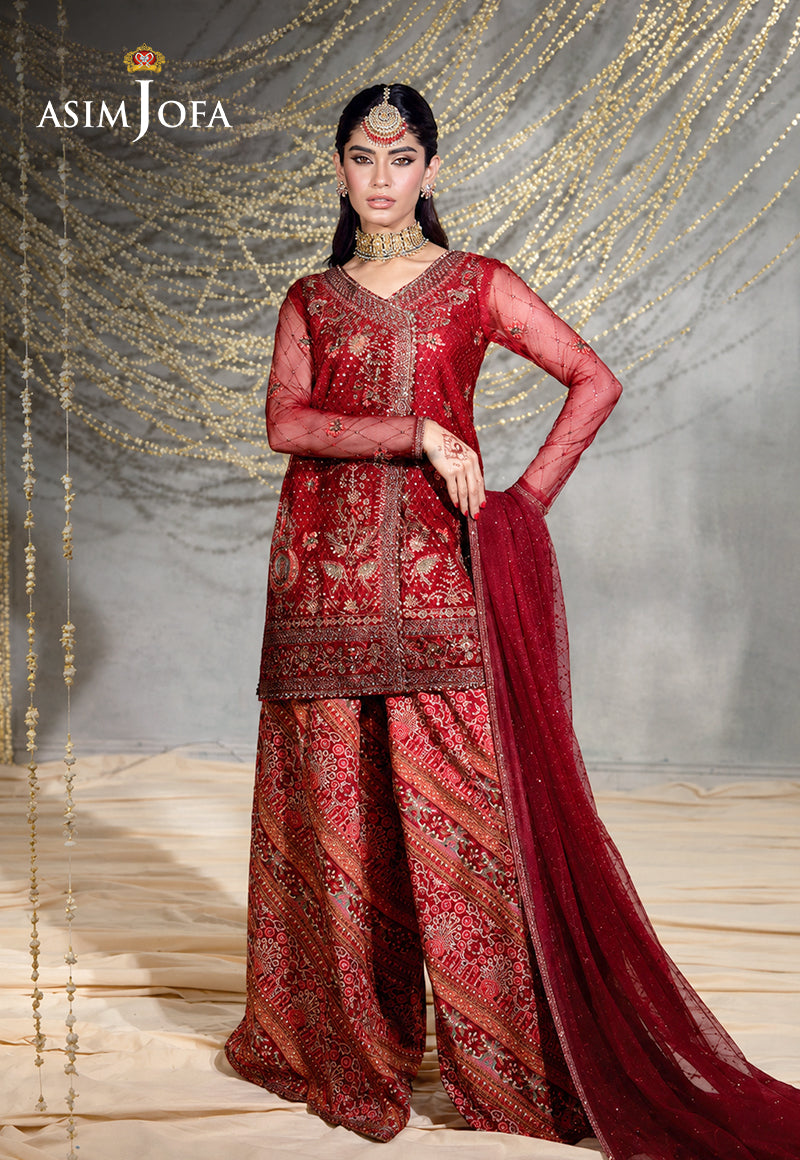 AJULFE-08 Embroidered Poly Net Unstitched 3 Pcs