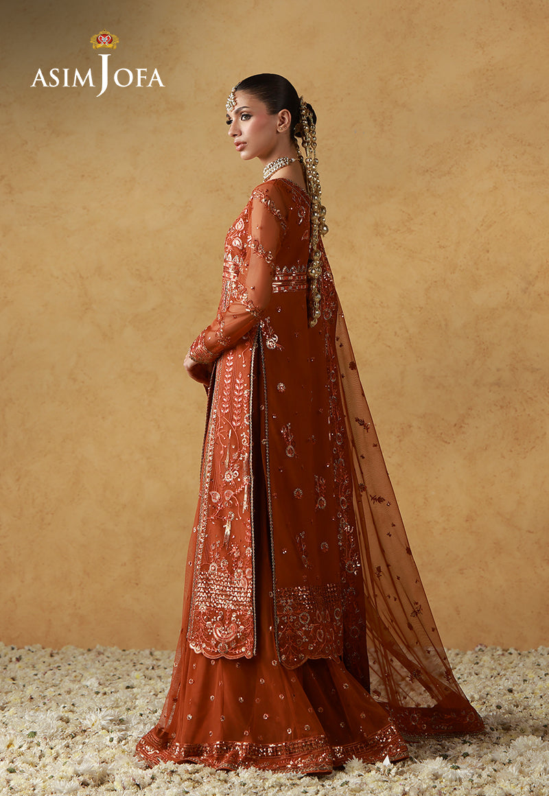 AJULN-20 Embroidered Net Unstitched 3 Pcs