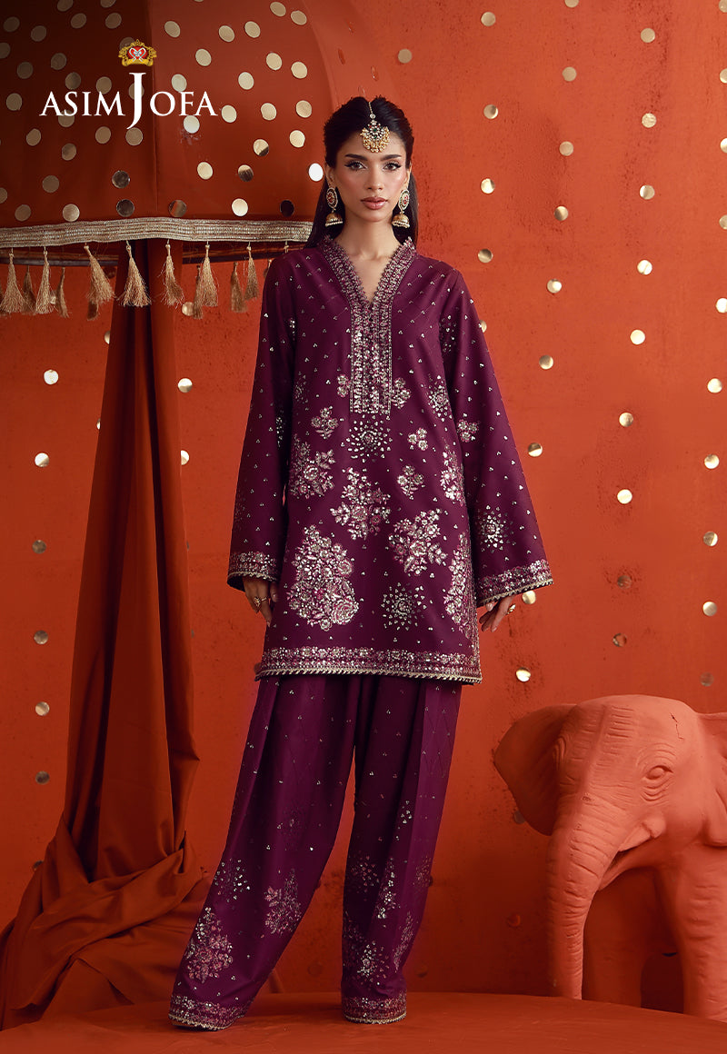 AJULFB-10 Embroidered Boski Silk Unstitched 2 Pcs