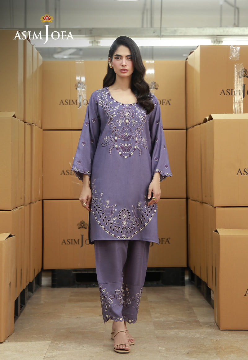 AJLPF-09 Embroidered Raw Silk Stitched 2pcs