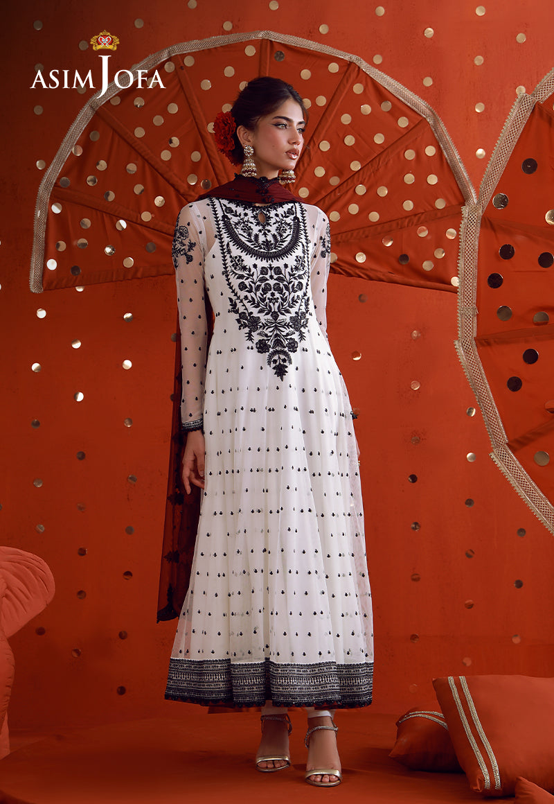 AJULFB-03 Embroidered Poly Net Unstitched 2 Pcs