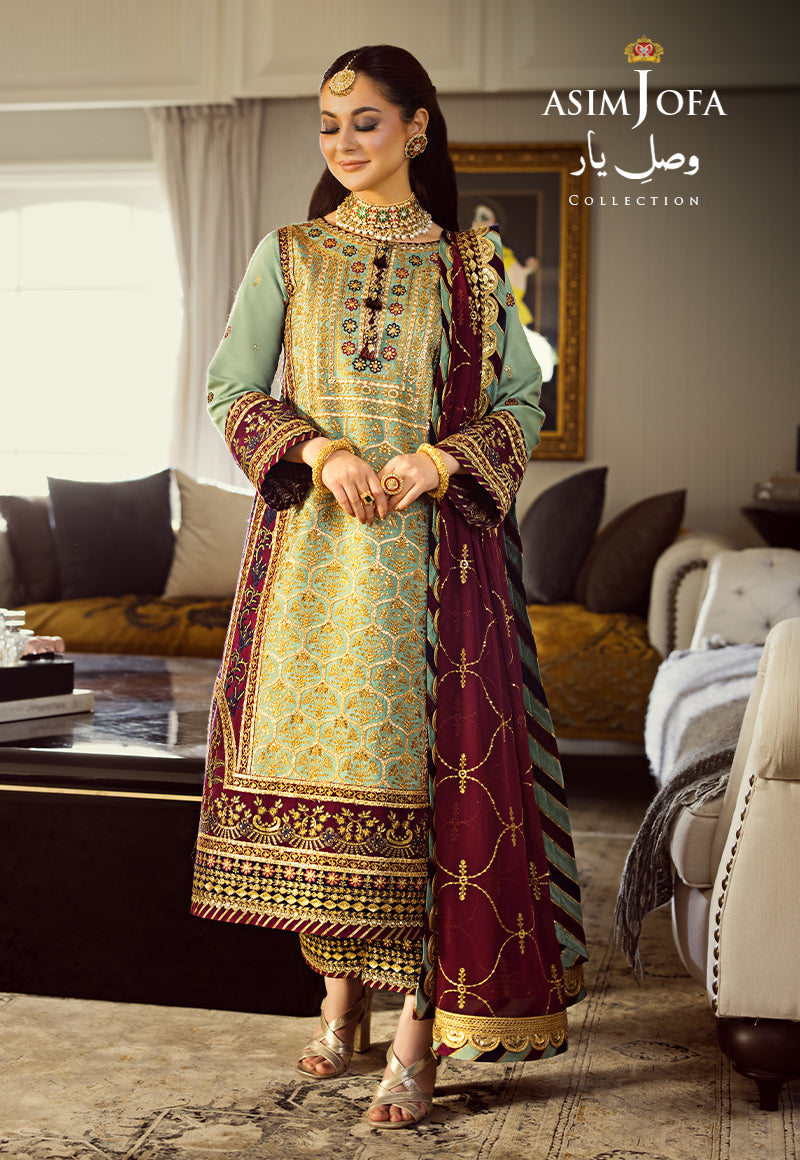 AJVYD-06 EMBROIDERED COTTON SILK STITCHED 3 PCS