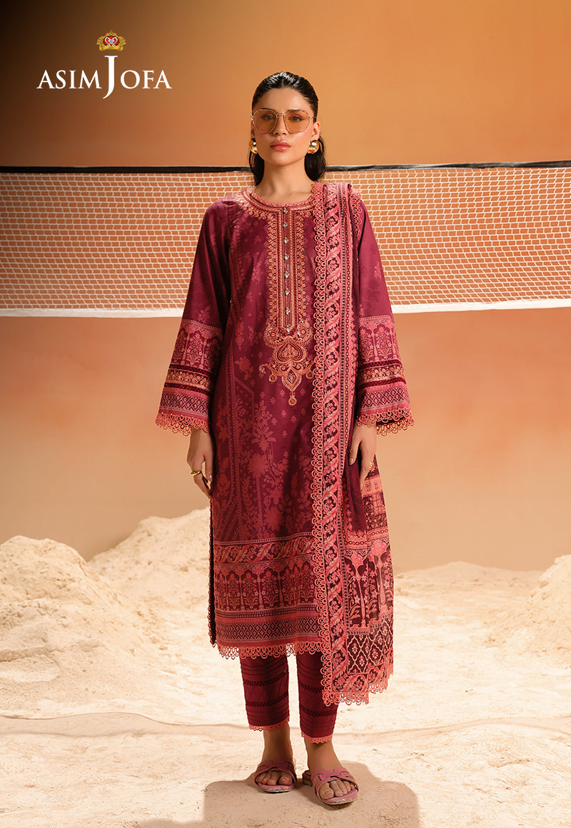 AJUBUD-15 Printed Embroidered Lawn Stitched 3 PCS