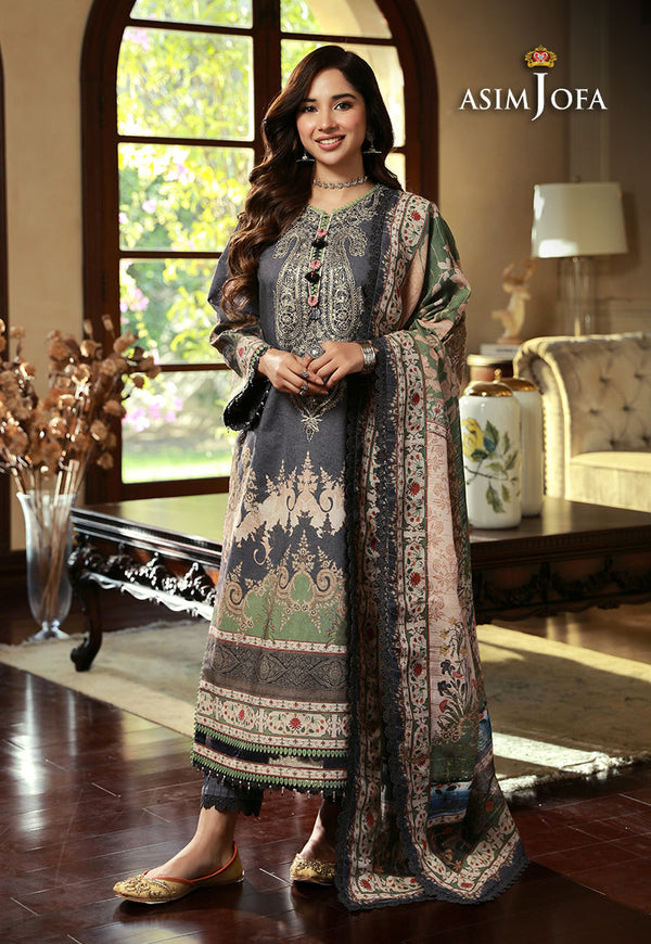 AJAWP-06 STITCHED EMBROIDERED KARANDI 3 PCS