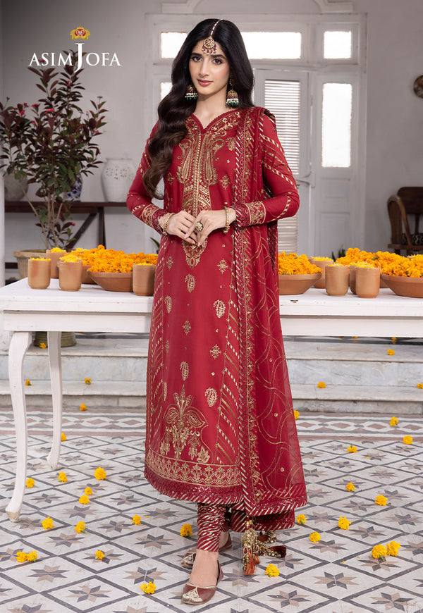 AJABD-24-XS EMBROIDERED LAWN SILK 3 PCS