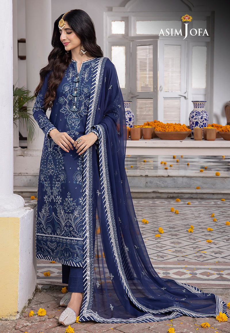 AJAB-10 EMBROIDERED LAWN SILK 3 PCS