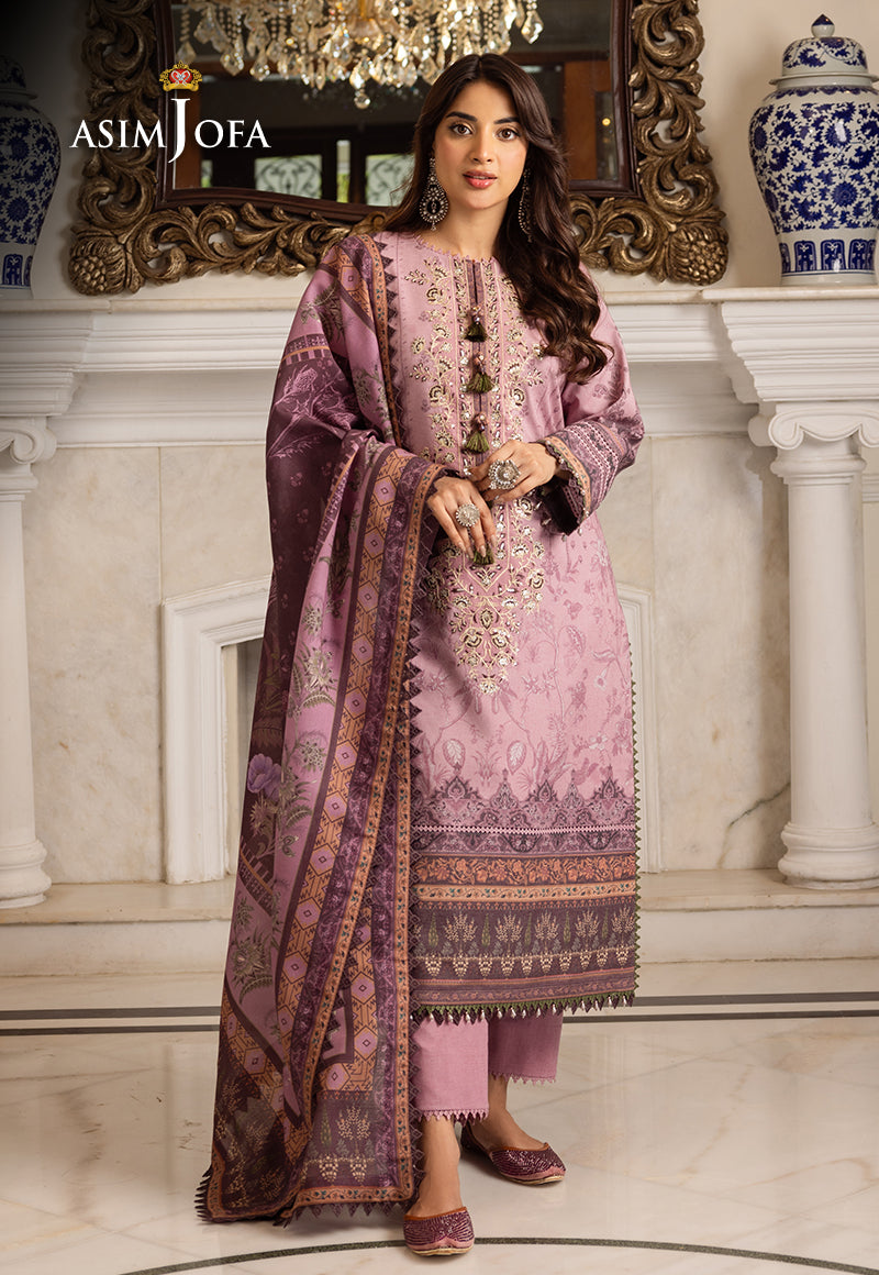 AJIWD-03 EMBROIDERED KARANDI STITCHED 3 PCS