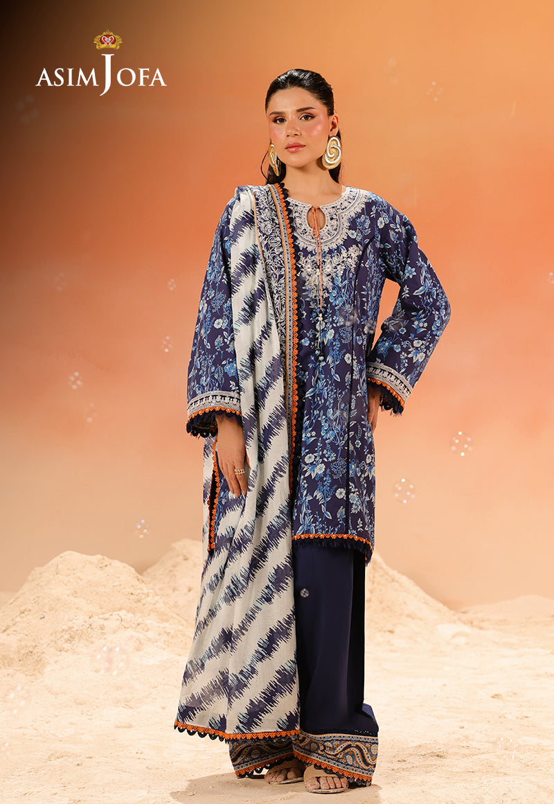 AJUBUD-23 Printed Embroidered Lawn Stitched 3 PCS