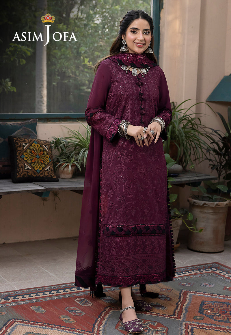 AJSWD-05 EMBROIDERED LAWN SILK STITCHED 2 PCS