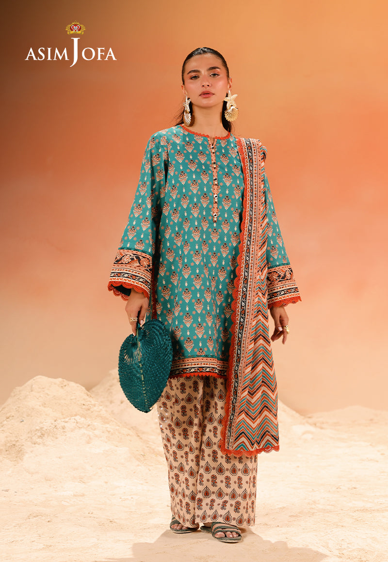 AJUBUD-30 Printed Lawn Stitched 3 PCS