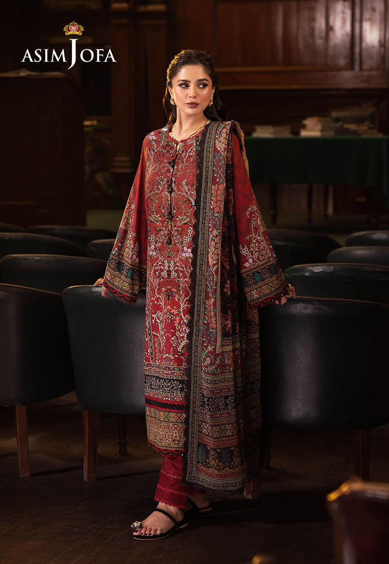 Ajso-82 Unstitched 3 Pcs Shirt Dupatta Trouser