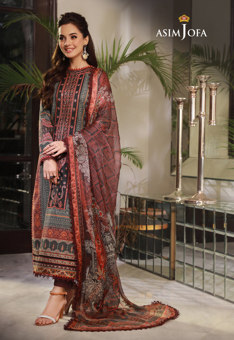 AJASD-03 EMBROIDERED CAMBRIC  Stitched 3 PCS