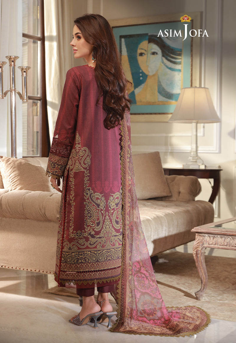AJASD-04 EMBROIDERED  CAMBRIC Stitched 3 PCS