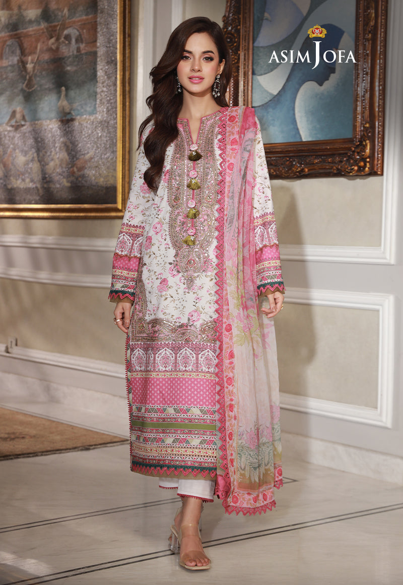 AJASD-01 EMBROIDERED CAMBRIC Stitched 3 PCS
