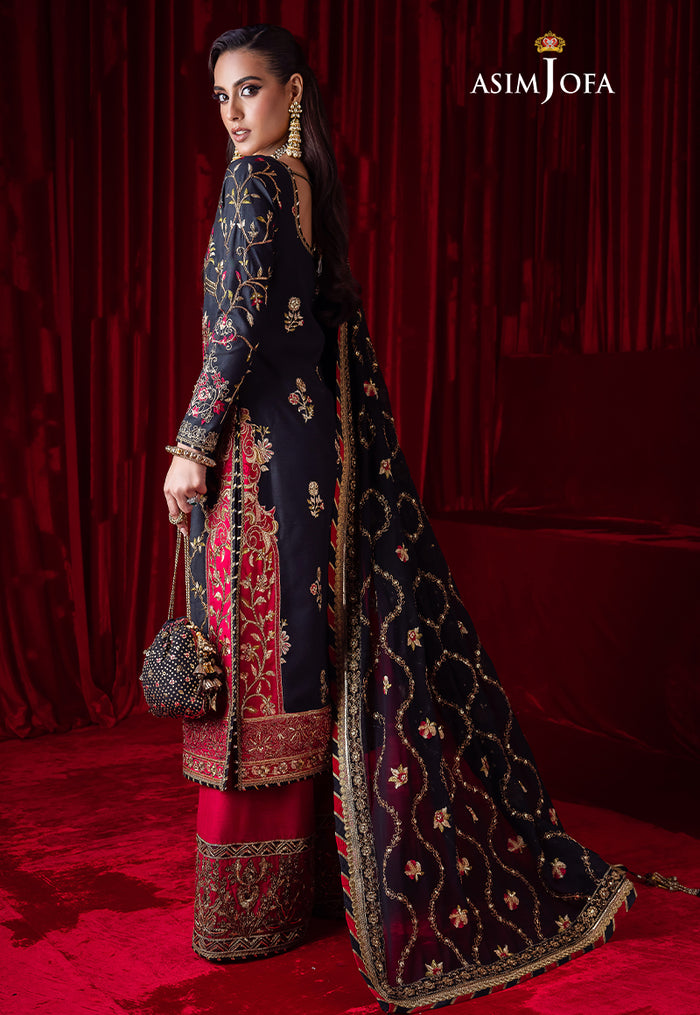 Bekhudi By Asim Jofa Embroidered Chiffon  Unstitched Saree AJ23B AJBK-03 - Luxury Collection