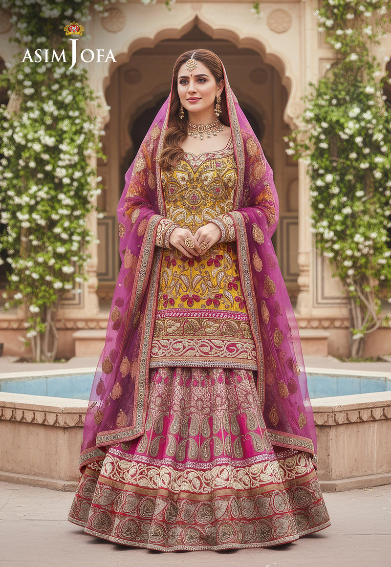 AJBRD-14 HAND EMBROIDERED BRIDAL DRESS 3 PCS