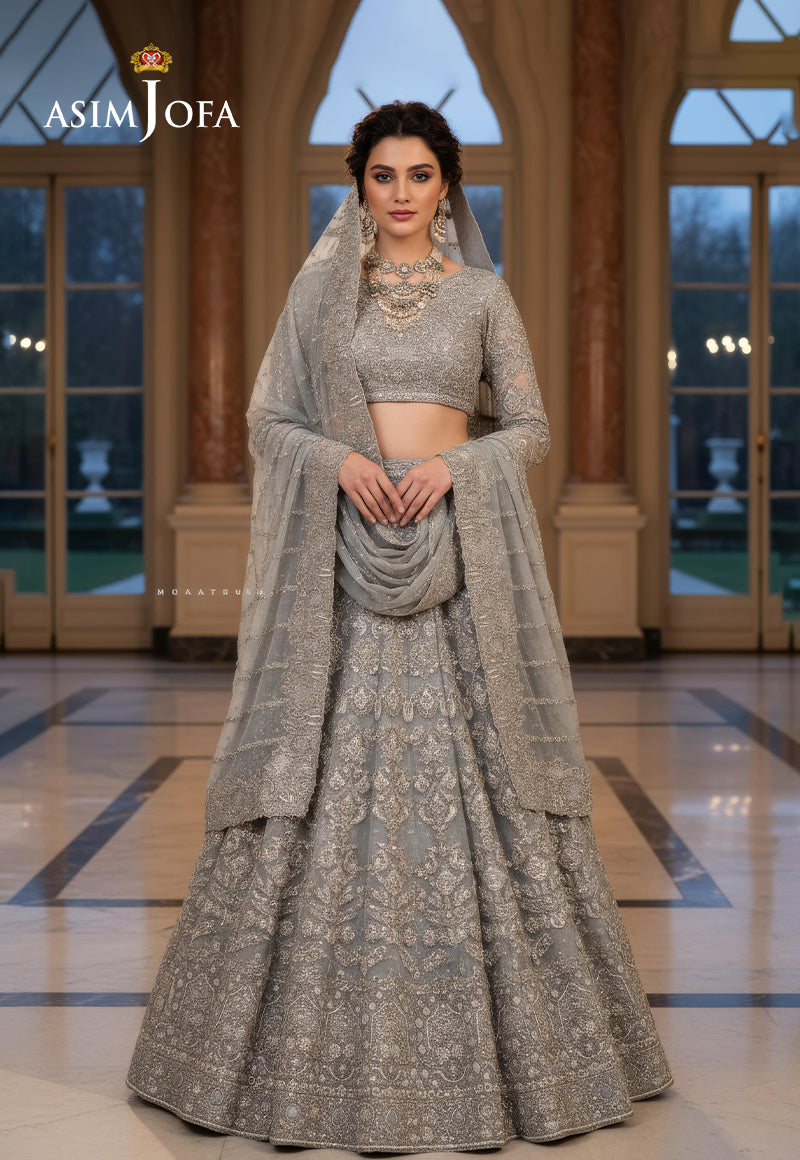 AJBRD-16 HAND EMBROIDERED BRIDAL DRESS 3 PCS