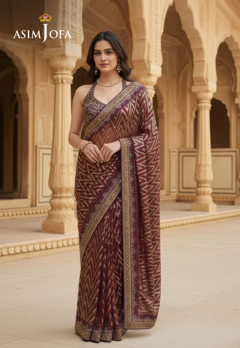 AJBRD-18 HAND EMBROIDERED SAREE 2 PCS