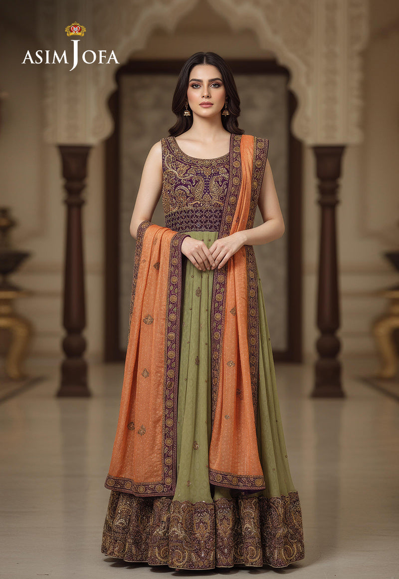 AJBRD-23 HAND EMBROIDERED PESHWAS 2 PCS