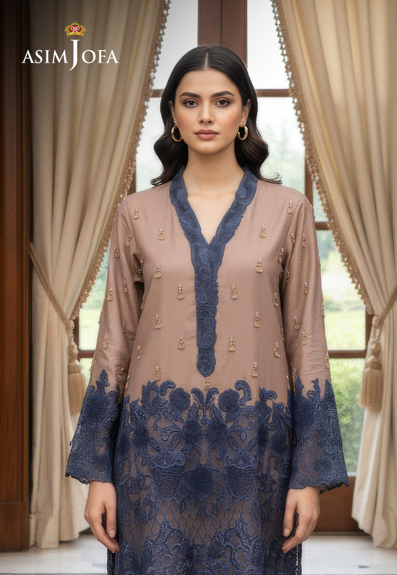 AJBRD-46  Embroidered Raw Silk STITCHED 1 PC