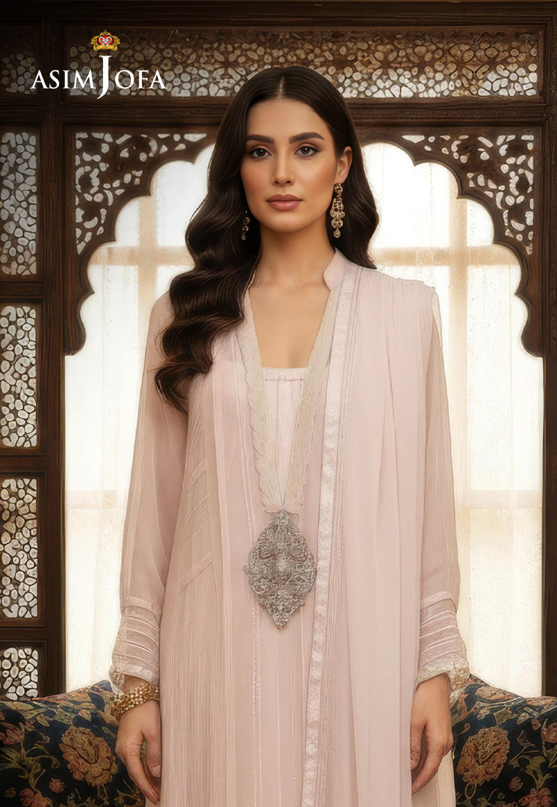 AJBRD-47  Embroidered Chiffon STITCHED 4 PCS