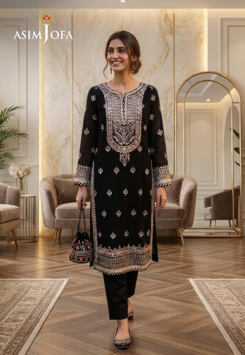 AJCCD-03 EMBROIDERED CHIFFON STITCHED 2 PCS