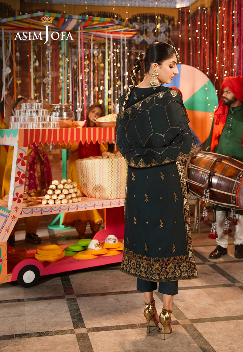 AJCDB-18 EMBROIDERED CHIFFON STITCHED 3 PCS