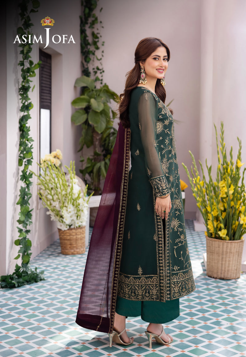 AJCFB-10 EMBROIDERED CHIFFON STITCHED 3 PCS