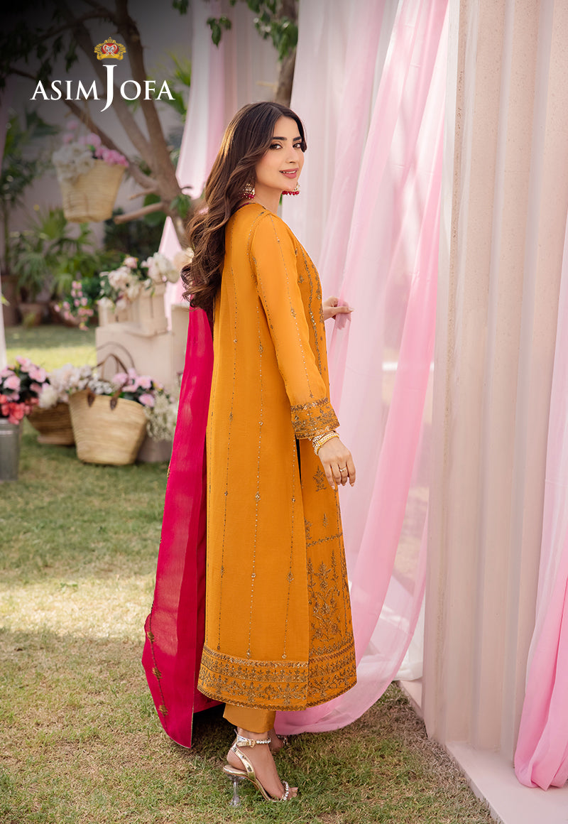 AJCFB-25 EMBROIDERED CHIFFON STITCHED 3 PCS