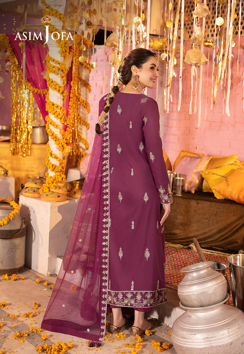 AJDAB-18 EMBROIDERED LAWN SILK STITCHED 3 PCS