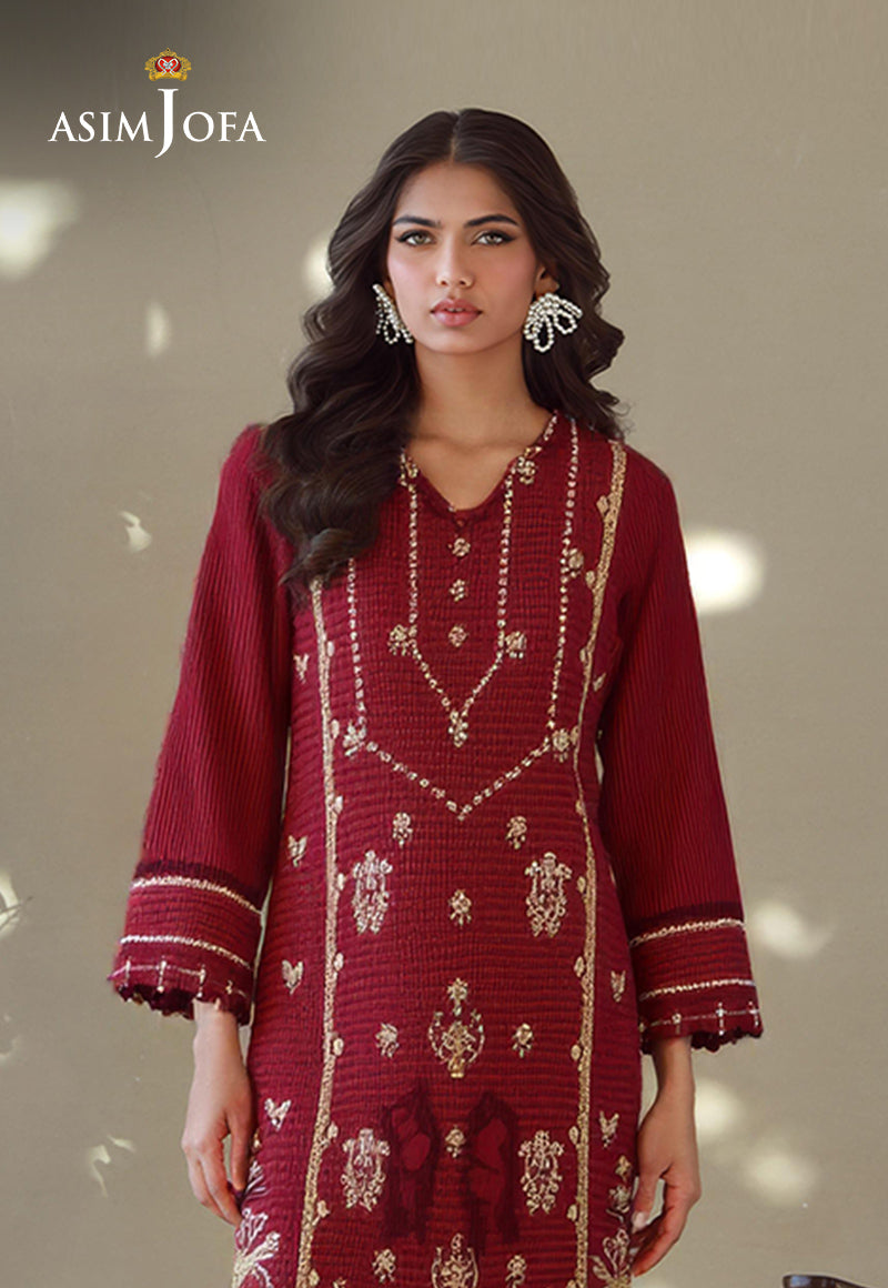 AJDSAI-166 EMBROIDERED ORGANZA STITCHED 3 PCS