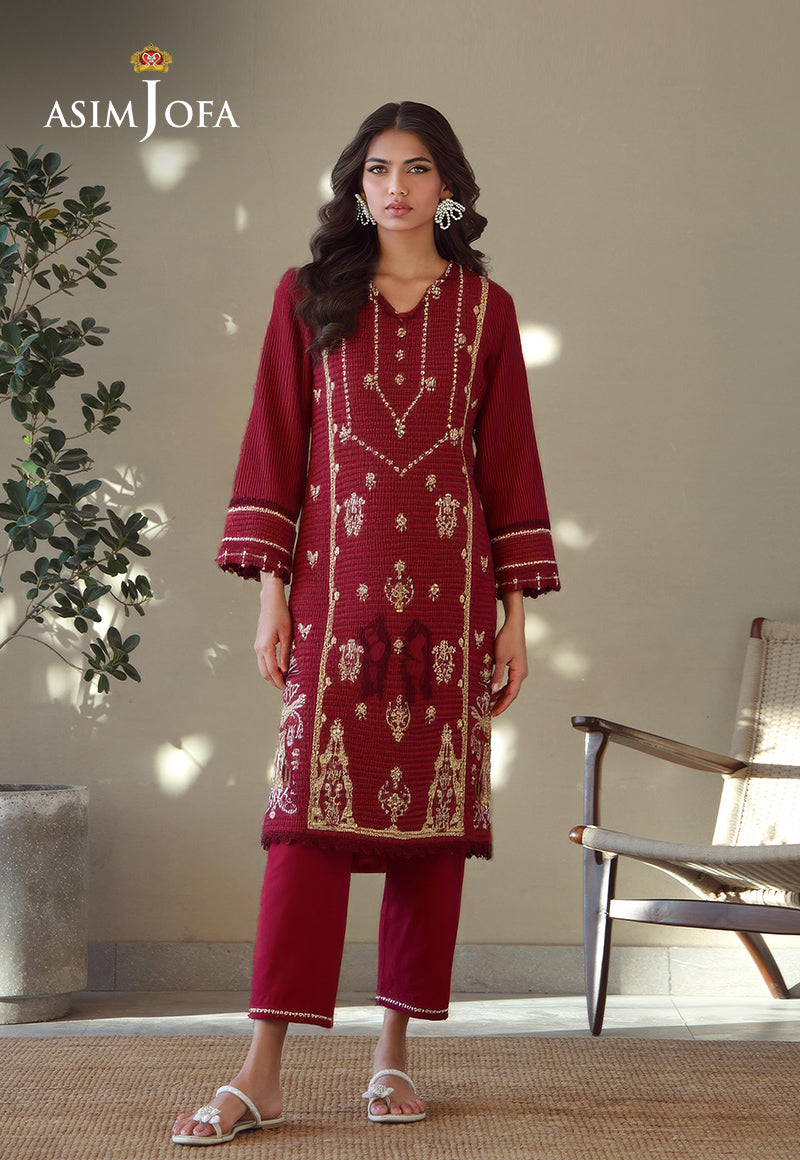 AJDSAI-166 EMBROIDERED ORGANZA STITCHED 3 PCS