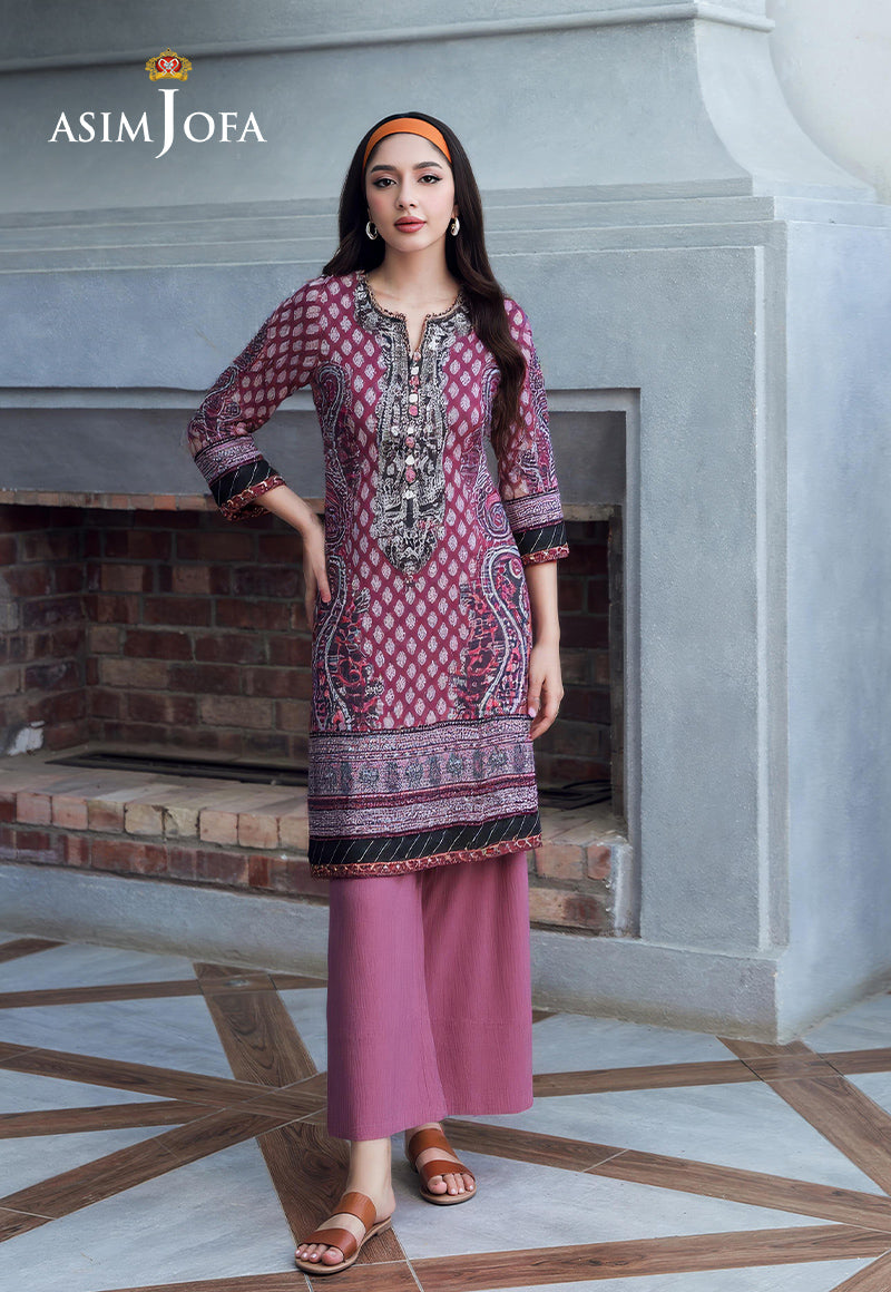 AJDSAI-167 PRINTED EMBROIDERED KHADDAR STITCHED 3 PCS