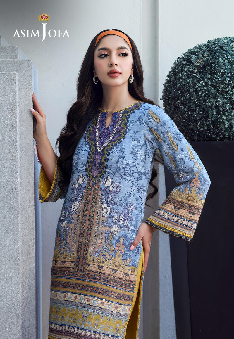 AJDSAI-168 PRINTED EMBROIDERED KHADDAR STITCHED 2 PCS