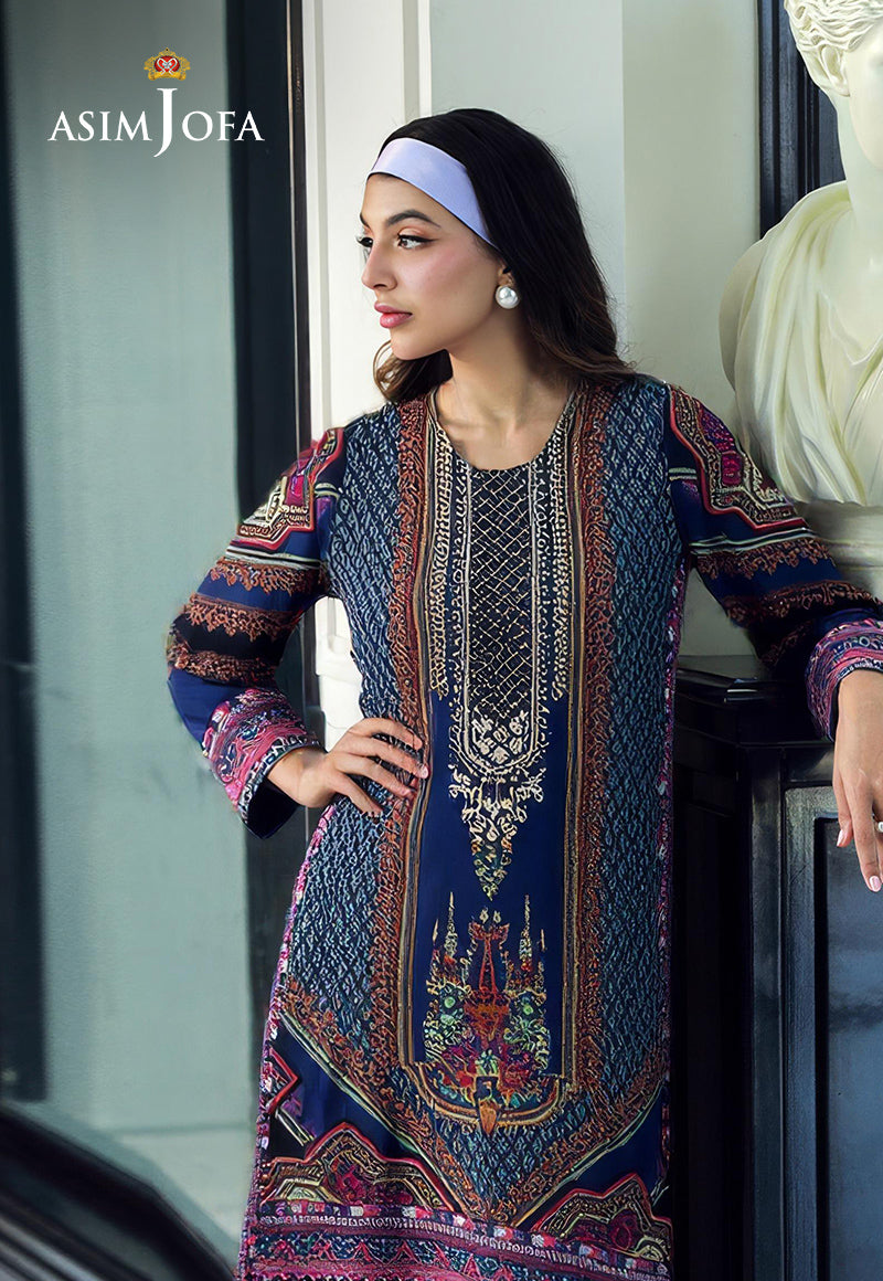 AJDSAI-171 PRINTED EMBROIDERED SILK STITCHED 2 PCS