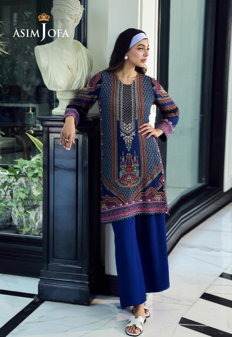 AJDSAI-171 PRINTED EMBROIDERED SILK STITCHED 2 PCS