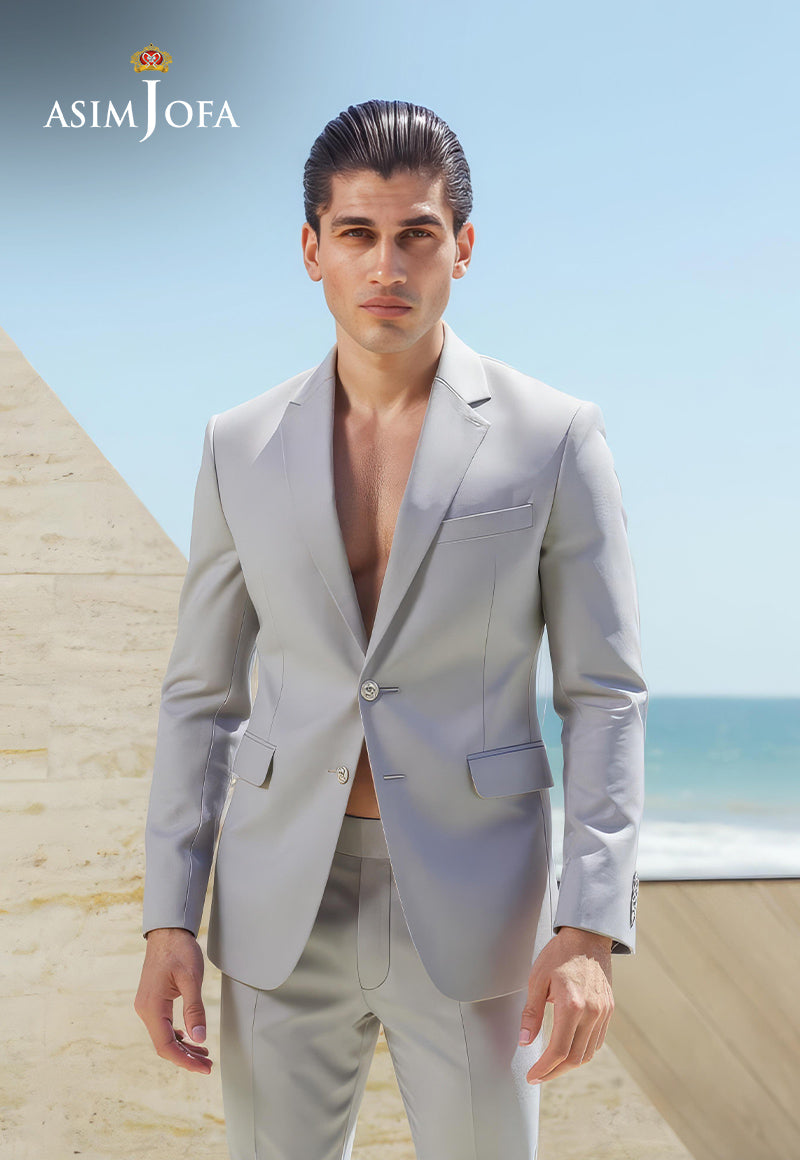 AJDSAI-194 GREY SUIT STITCHED 2 PCS