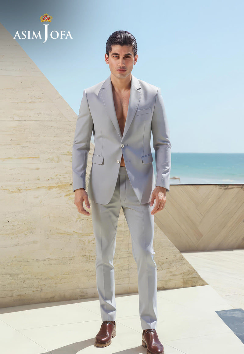 AJDSAI-194 GREY SUIT STITCHED 2 PCS
