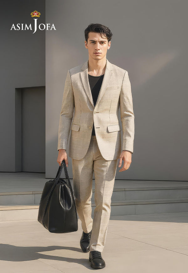 AJDSAI-198 BEIGE SUIT STITCHED 2 PCS