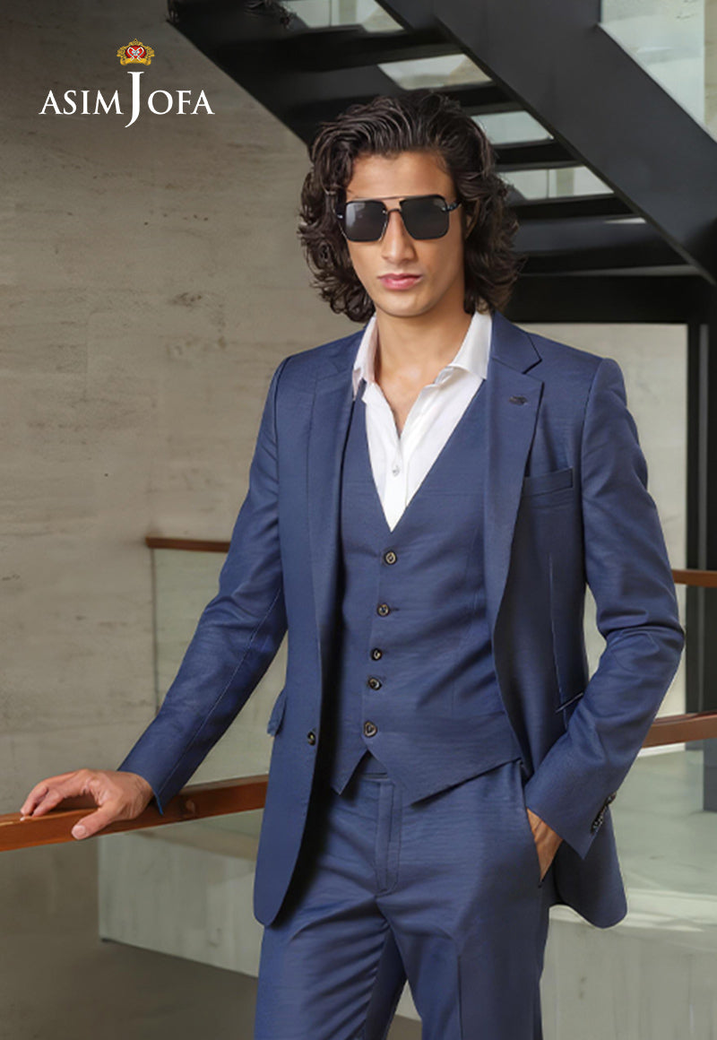 AJDSAI-199 NAVY BLUE SUIT STITCHED 4 PCS