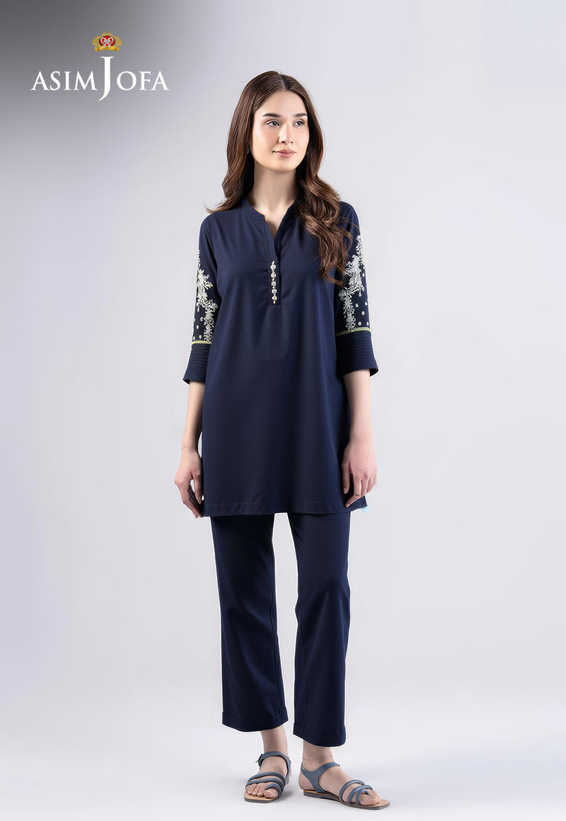 AJDSAI-211 EMBROIDERED VISCOSE SILK STITCHED 2 PCS
