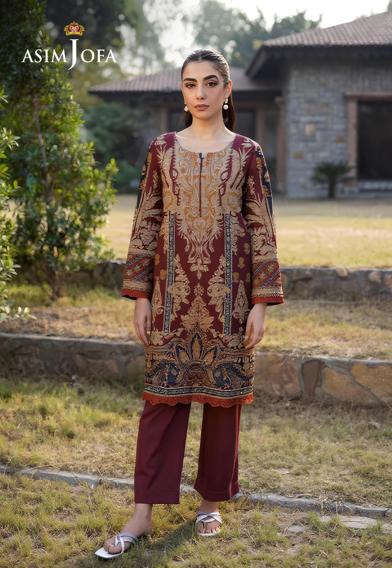 AJDSAI-24 PRINTED LAWN STITCHED 2 PCS