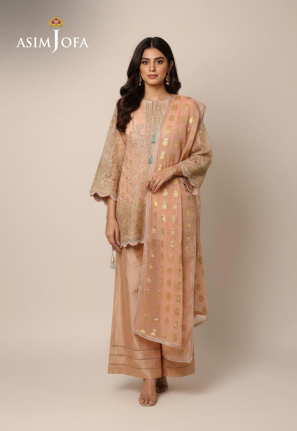 AJDSAI-271 EMBROIDERED NET STITCHED 3 PCS