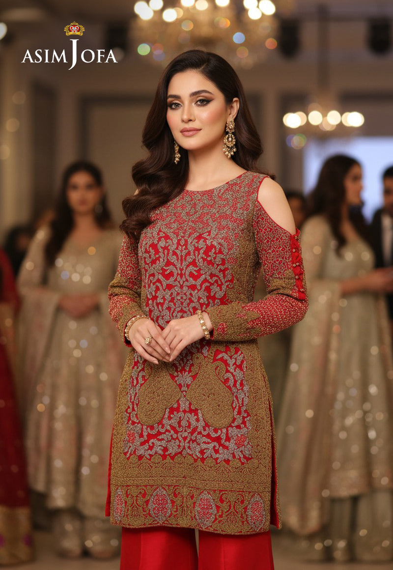 AJDSAI-330 EMBROIDERED CHIFFON STITCHED 3 PCS