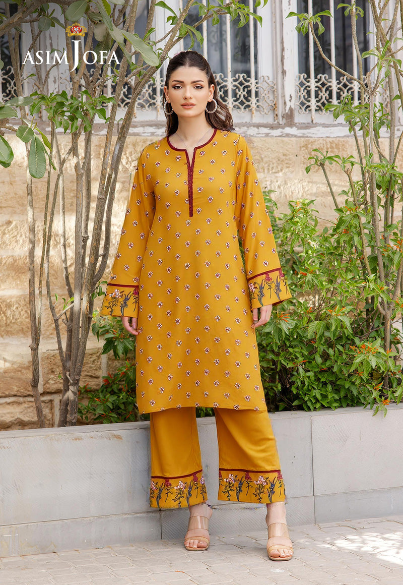 AJDSAI-34 EMBROIDERED LAWN STITCHED 2 PCS